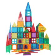 PLUS会员：ZBOND TOY 智邦 彩窗磁力片 主题款 双车城堡100片（2条灯条 2小车）