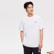 杰克·琼斯（JACK&JONES）夏季新款男士时尚潮流休闲百搭字母印花上衣短袖T恤223201183 白色 165/88A/XS