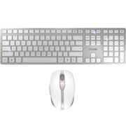 CHERRY樱桃键盘DW9100SLIM办公键盘鼠标套装无线/蓝牙超薄笔记本台式外接充电式巧克力键盘 DW 9100 SLIM键鼠套装【银色】 双模连接【无线+蓝牙】