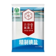 益盐堂精制加碘食用盐350g*8袋食盐家用自然深井矿盐盐巴细盐批发