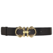 菲拉格慕（Ferragamo）(Ferragamo)  女士黑色牛皮革皮带腰带 0746946_C_90礼盒