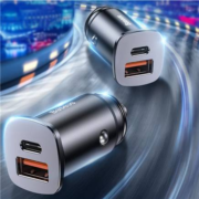 京东百亿补贴：BASEUS 倍思 30W快充 USB+Type-c 车载充电器