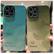 昊穆 iphone11-14系列 湖蓝晕染笑脸-软皮壳