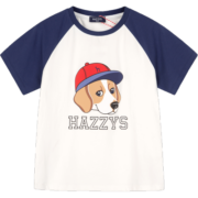 哈吉斯（HAZZYS）品牌童装男童圆领衫夏季新品中大童简约时尚短袖T恤 本白 160cm