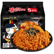 京东百亿补贴：三養（SAMYANG）辣鸡肉味超辣火鸡面 5连包140g*5韩国进口