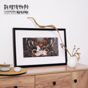 敦煌博物館敦煌博物馆 再现敦煌系列客厅装饰画中国风背景墙卧室走廊挂画 九色鹿 带装裱（带框）