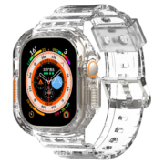 毕亚兹 Apple Watch Ultra表带 苹果手表Ultr透明表带 时尚运动 保护全面 49mm专用 BD35透明