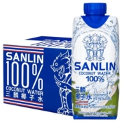 三麟100%椰子水富含天然电解质泰国进口NFC椰青果汁330ml*12瓶箱
