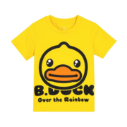 B.Duck【亲子装】小黄鸭童装亲子装一家三口夏季炸街男童短袖女童T恤 宝蓝（BF2201922A）棉+氨纶 165cm