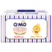 奇莫Q-MO皇家至柔纸尿裤M100片(6-11kg)电商装尿不湿中号薄透能吸