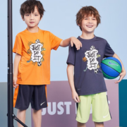轻凉透气！NIKE 耐克 儿童速干短袖T恤短裤2件套