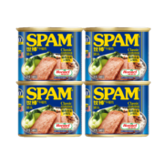 世棒（SPAM）午餐肉 火腿罐头 340g*4罐 烧烤食材 速食早餐 方便菜罐头 清淡口味