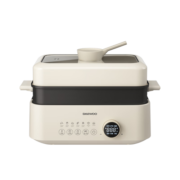 大宇（DAEWOO）多功能锅蒸鲜料理锅 家用电煮锅电火锅蒸汽炸空气炸锅电热锅电烧烤炉烤肉锅 S20 白色