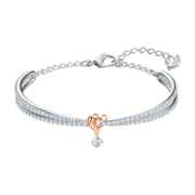 施华洛世奇（SWAROVSKI）【品牌官方直售】施华洛世奇  LIFELONG HRT 扭结爱心 手链女 镀白金色 5516544
