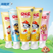 安全0添加！冷酸灵 贝乐乐按压式儿童牙膏软管装5支装 270g
