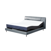 8HSLEEP Feel真皮智能电动床XPRO 语音控制双人可升降床带床垫 智仕灰 1.8套装(真皮床+弹簧20CM床垫）