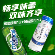 临期特价！Carlsberg 嘉士伯 风花雪月 诗悦500ml*9罐+乐堡啤酒500ml*3罐