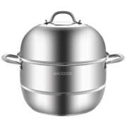 美厨（maxcook）二层蒸锅 不锈钢加厚复底30CM 电磁炉通用 蒸煮两用MCZ196