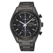 精工（SEIKO）太阳能手表 三眼计时系列男士腕表 百搭时尚男表 生日礼物 SSC773P1
