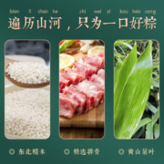 丁山河 粽子肉粽 嘉兴特产 招牌大肉粽子 端午节手工粽礼袋装 排骨粽130g*6只（品鲜款）