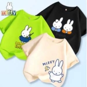 Miffy 米菲 儿童纯棉短袖卡通印花T恤 *3件（110-160cm） 多花色