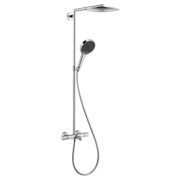 汉斯格雅（Hansgrohe） 双飞雨恒温淋浴花洒300mm超大顶喷多功能浴缸龙头花洒 原装进口 26164双飞雨+手持升级境雨