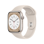 Apple Watch Series 8 智能手表 45mm 星光色铝金属表壳+星光色运动型表带【GPS款】MNP23CH/A