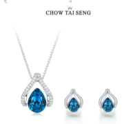 CHOW TAI SENG 周大生 海洋之心925银宝石项链 S1PC0140