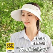 夏季空顶大檐帽子女防晒帽防紫外线遮阳遮脸帽户外骑车带太阳帽