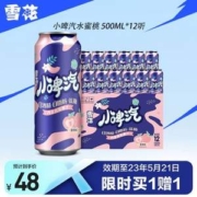 临期特价！SNOW 雪花 蜜桃小啤汽 500ml*12听*2箱