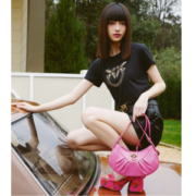 PINKO 品高 2023春季新款纳帕羊皮亮面褶皱月牙单肩斜挎包 101210_A0F4