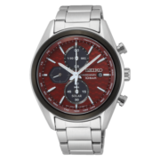 精工（SEIKO）太阳能手表 三眼计时系列男士腕表 百搭时尚男表 生日礼物 SSC771P1