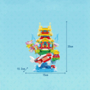哲高 家庭启赋积木（ZHEGAO）建筑系列积木故宫文创国潮摆件太和殿畅音阁拼装玩具生日礼物 畅音阁 889颗粒（带灯光