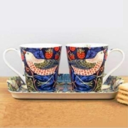 Portmeirion 波特美林 草莓小偷陶瓷马克杯托盘套装3件（180ml*2个+托盘*1个）