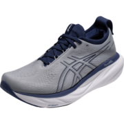 亚瑟士ASICS跑步鞋男鞋缓震回弹运动鞋透气宽楦跑鞋 GEL-NIMBUS 25 (4E) 灰色/蓝色 45