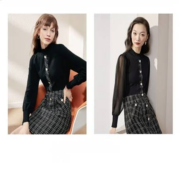 PLUS会员：Y.SING 衣香丽影 女士拼接假两件连衣裙 DSY0094ZZ211