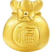 周生生Charme串珠足金福袋转运珠黄金吊坠3D硬金送礼89197C