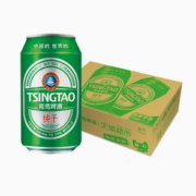 88VIP！TSINGTAO青岛啤酒 纯干 啤酒 330ml*24听
