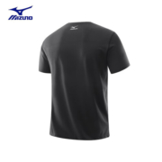 美津浓（MIZUNO）速干t恤男户外短袖男舒适快干T恤吸湿排汗跑步上衣男 黑色 L