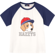 哈吉斯（HAZZYS）品牌童装男童圆领衫夏季新品中大童简约时尚短袖T恤 本白 165cm
