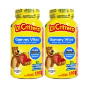丽贵小熊糖lilcritters美国进口儿童复合维生素天然萃取果味软糖2岁+量贩190粒*2瓶