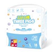 三只小猪Thethreepiggy3D轻薄纸尿裤L码18片(9-14KG)