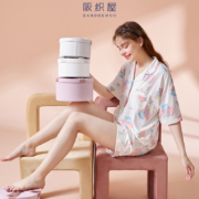 阪织屋&迪士尼联名 女士卡通牛奶丝短袖开衫家居服套装 3色