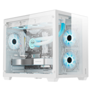 长城（Great Wall）海王星T6W海景房机箱（双面玻璃全侧透/MATX主板/独立360水冷位/9风扇位/顶部防尘网）