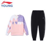 LI-NING 李宁 YWER034-11 儿童加绒卫衣套装