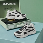 Skechers斯凯奇运动鞋女2023夏季透气百搭小白鞋拼接休闲鞋高回弹