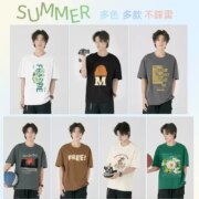 盲盒福袋！森马旗下轻商务潮牌，GLM 男士夏季纯棉短袖T恤3件