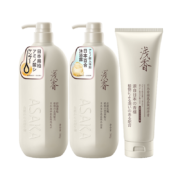 需PLUS会员全品券：ASAKA 浅香 洗发水沐浴露三件套 香榧洗发500g+沐浴500+顺滑膏260