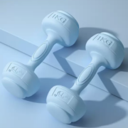 品健 家用健身器材小哑铃瑜伽练臂肌臀包胶哑铃 天青蓝1KG*2