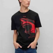 HUGO Hugo Boss 雨果·博斯 Darmolejo 男士弹力棉鲨鱼印花T恤50493058